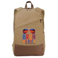 Bruh We Back Transportation Squad First Day Of School Cotton Canvas Backpack