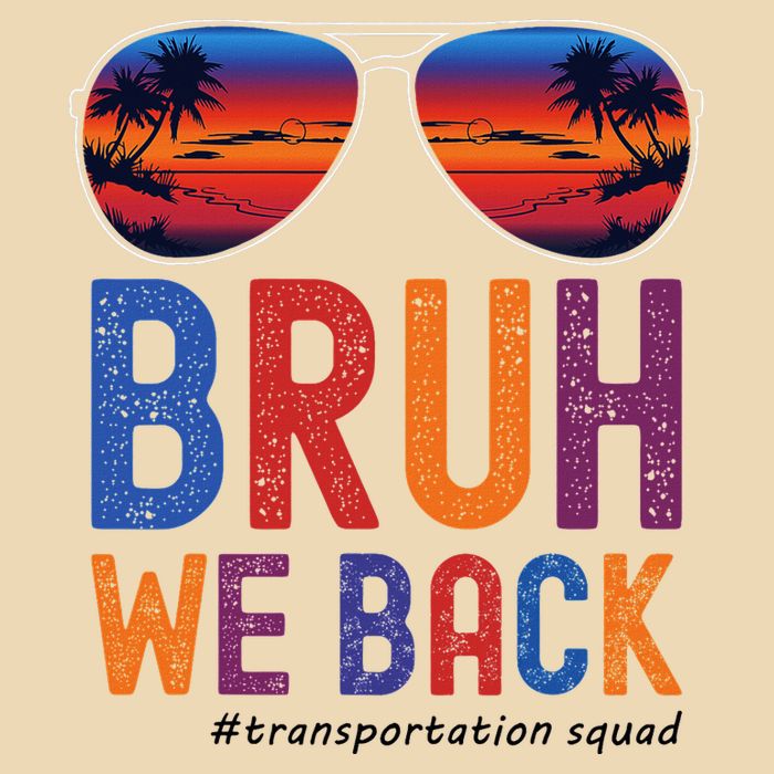 Bruh We Back Transportation Squad First Day Of School Drawstring Bag