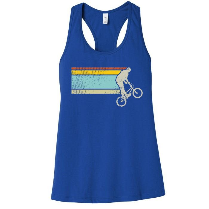 Bmx Wheelie Bike Trick Vintage Flatland Cycling Bicycle Gift Women's Racerback Tank