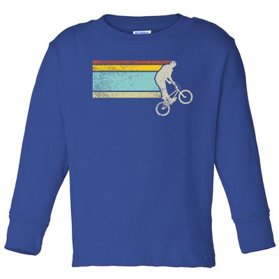 Bmx Wheelie Bike Trick Vintage Flatland Cycling Bicycle Gift Toddler Long Sleeve Shirt