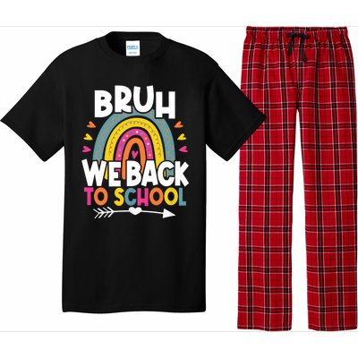 Bruh We Back Teachers Back To School Bruh We Back Rainbow Pajama Set