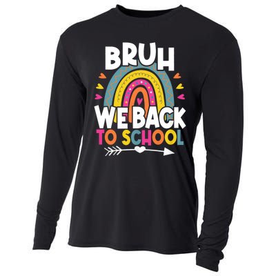 Bruh We Back Teachers Back To School Bruh We Back Rainbow Cooling Performance Long Sleeve Crew