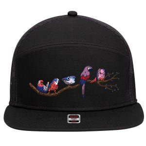 Bird Whisperer Bird Lover Ornithology Ornithologist Gift 7 Panel Mesh Trucker Snapback Hat