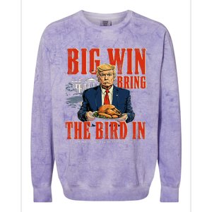 Big Win Bring The Bird In Funny Trump Thanksgiving Colorblast Crewneck Sweatshirt