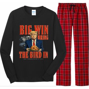 Big Win Bring The Bird In Funny Trump Thanksgiving Long Sleeve Pajama Set