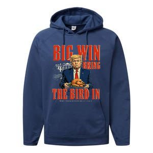 Big Win Bring The Bird In Funny Trump Thanksgiving Performance Fleece Hoodie