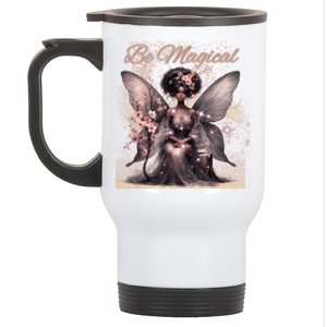 Beautiful Whimsical Black Be Magical Fairy Stainless Steel Travel Mug