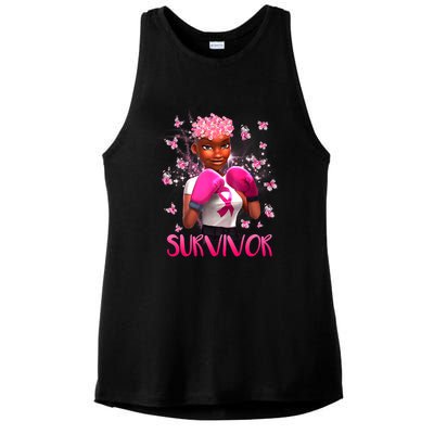 Black Women Breast Cancer Survivor Breast Cancer Awareness Ladies PosiCharge Tri-Blend Wicking Tank