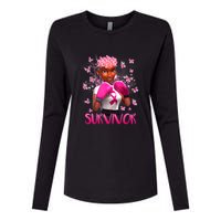 Black Women Breast Cancer Survivor Breast Cancer Awareness Womens Cotton Relaxed Long Sleeve T-Shirt