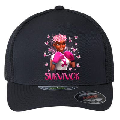 Black Women Breast Cancer Survivor Breast Cancer Awareness Flexfit Unipanel Trucker Cap