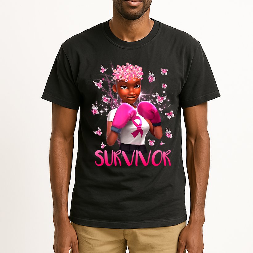 Black Women Breast Cancer Survivor Breast Cancer Awareness Tall T-Shirt
