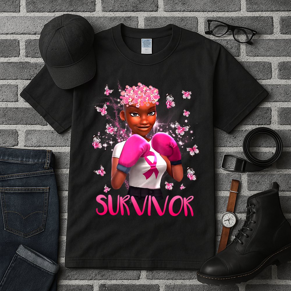 Black Women Breast Cancer Survivor Breast Cancer Awareness Tall T-Shirt