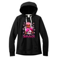 Black Women Breast Cancer Survivor Breast Cancer Awareness Women's Fleece Hoodie