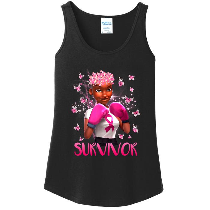 Black Women Breast Cancer Survivor Breast Cancer Awareness Ladies Essential Tank