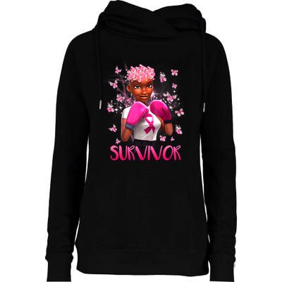 Black Women Breast Cancer Survivor Breast Cancer Awareness Womens Funnel Neck Pullover Hood