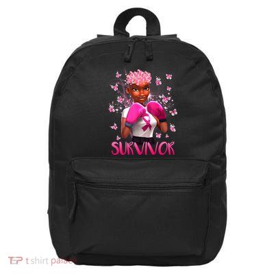 Black Women Breast Cancer Survivor Breast Cancer Awareness 16 in Basic Backpack
