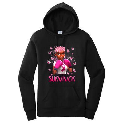 Black Women Breast Cancer Survivor Breast Cancer Awareness Women's Pullover Hoodie