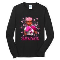 Black Women Breast Cancer Survivor Breast Cancer Awareness Tall Long Sleeve T-Shirt