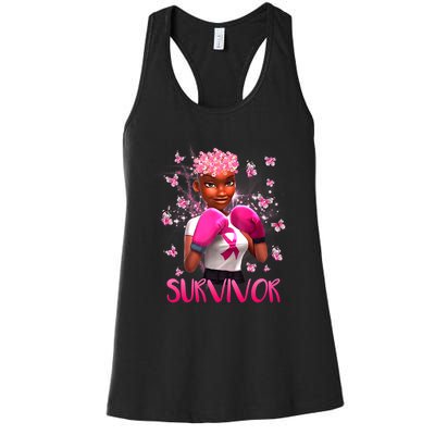 Black Women Breast Cancer Survivor Breast Cancer Awareness Women's Racerback Tank