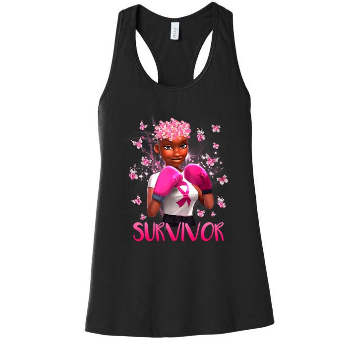 Black Women Breast Cancer Survivor Breast Cancer Awareness Women's Racerback Tank