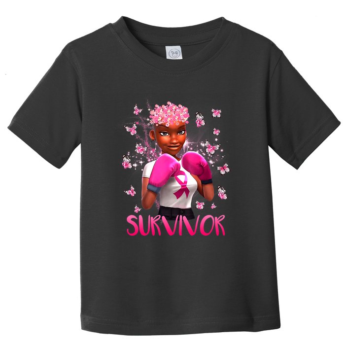 Black Women Breast Cancer Survivor Breast Cancer Awareness Toddler T-Shirt