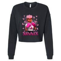 Black Women Breast Cancer Survivor Breast Cancer Awareness Cropped Pullover Crew