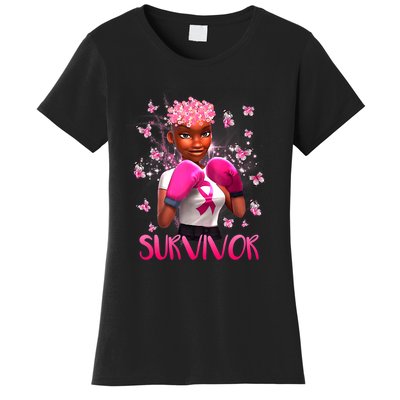 Black Women Breast Cancer Survivor Breast Cancer Awareness Women's T-Shirt