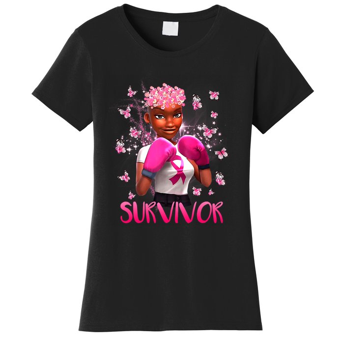 Black Women Breast Cancer Survivor Breast Cancer Awareness Women's T-Shirt