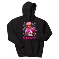 Black Women Breast Cancer Survivor Breast Cancer Awareness Kids Hoodie