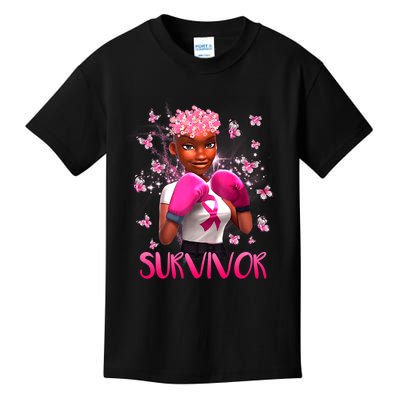 Black Women Breast Cancer Survivor Breast Cancer Awareness Kids T-Shirt