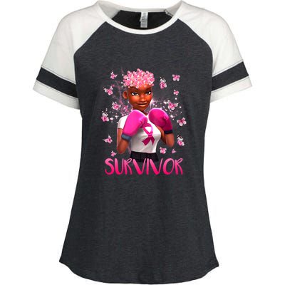 Black Women Breast Cancer Survivor Breast Cancer Awareness Enza Ladies Jersey Colorblock Tee