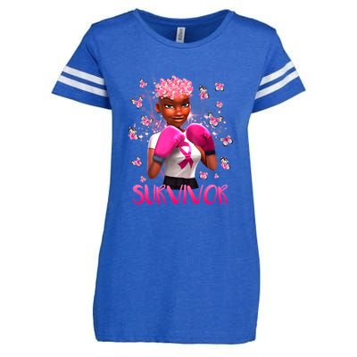 Black Women Breast Cancer Survivor Breast Cancer Awareness Enza Ladies Jersey Football T-Shirt