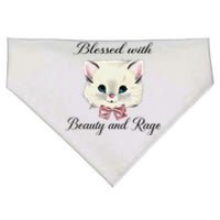 Blessed With Beauty And Rage Cute Lovely Cat Face Ribbon USA-Made Doggie Bandana