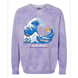 Blue Wave Big Fish Eat Little Fish Trump Hair Colorblast Crewneck Sweatshirt