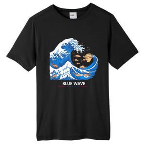 Blue Wave Big Fish Eat Little Fish Trump Hair Tall Fusion ChromaSoft Performance T-Shirt