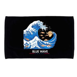 Blue Wave Big Fish Eat Little Fish Trump Hair Microfiber Hand Towel