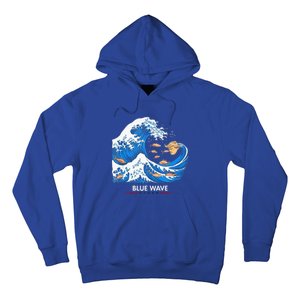 Blue Wave Big Fish Eat Little Fish Trump Hair Hoodie