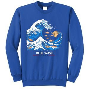 Blue Wave Big Fish Eat Little Fish Trump Hair Sweatshirt