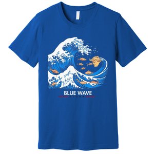 Blue Wave Big Fish Eat Little Fish Trump Hair Premium T-Shirt