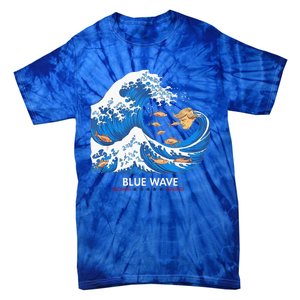 Blue Wave Big Fish Eat Little Fish Trump Hair Tie-Dye T-Shirt