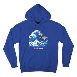 Blue Wave Big Fish Eat Little Fish Trump Hair Tall Hoodie