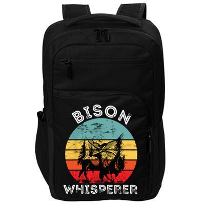 Bison Whisperer Buffalo Cattle Vintage Retro Sunset Colorado Impact Tech Backpack