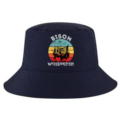 Bison Whisperer Buffalo Cattle Vintage Retro Sunset Colorado Cool Comfort Performance Bucket Hat
