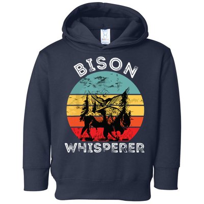 Bison Whisperer Buffalo Cattle Vintage Retro Sunset Colorado Toddler Hoodie