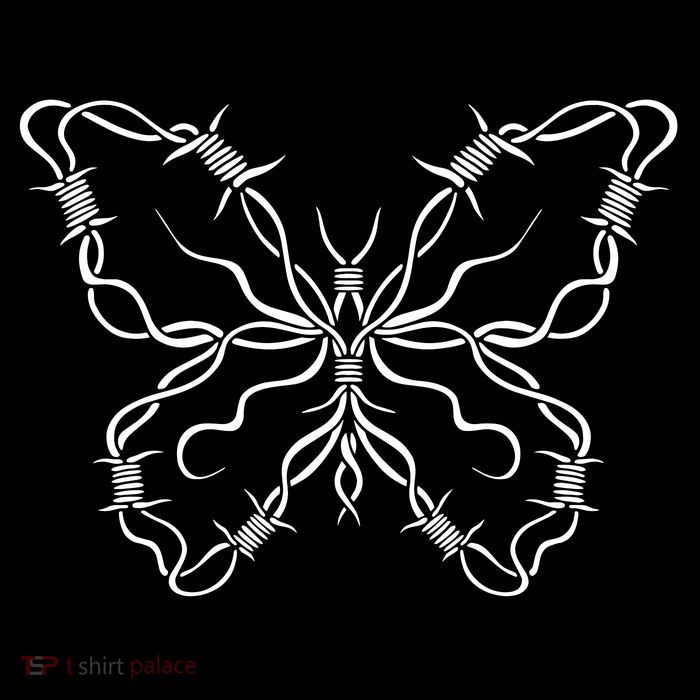 Barbed Wire Butterfly Tall T-Shirt