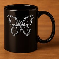 Barbed Wire Butterfly 11oz C Handle Ceramic Mug