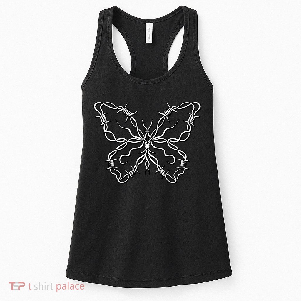 Barbed Wire Butterfly Womens Tank Top