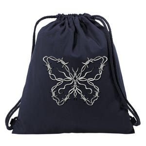 Barbed Wire Butterfly Drawstring Bag