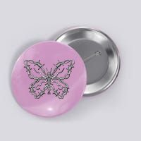 Barbed Wire Butterfly Button