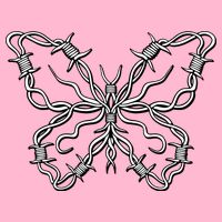 Barbed Wire Butterfly Button